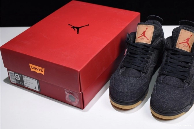 Jordan x 4 Air AO2571-001 'black' Levi's 0713